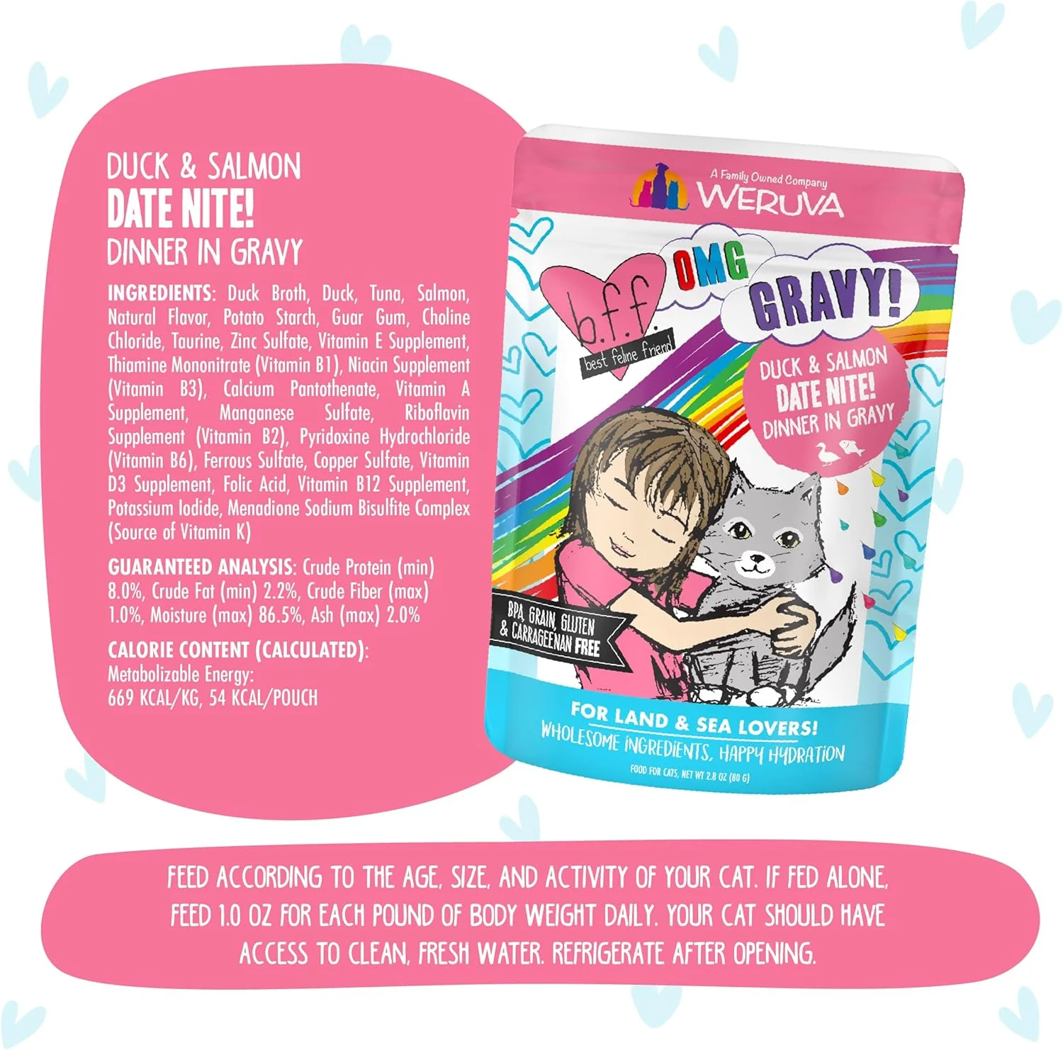 Weruva B.F.F. OMG - Best Feline Friend Oh My Gravy!, Date Nite! with Duck & Salmon in Gravy Cat Food - Image 6