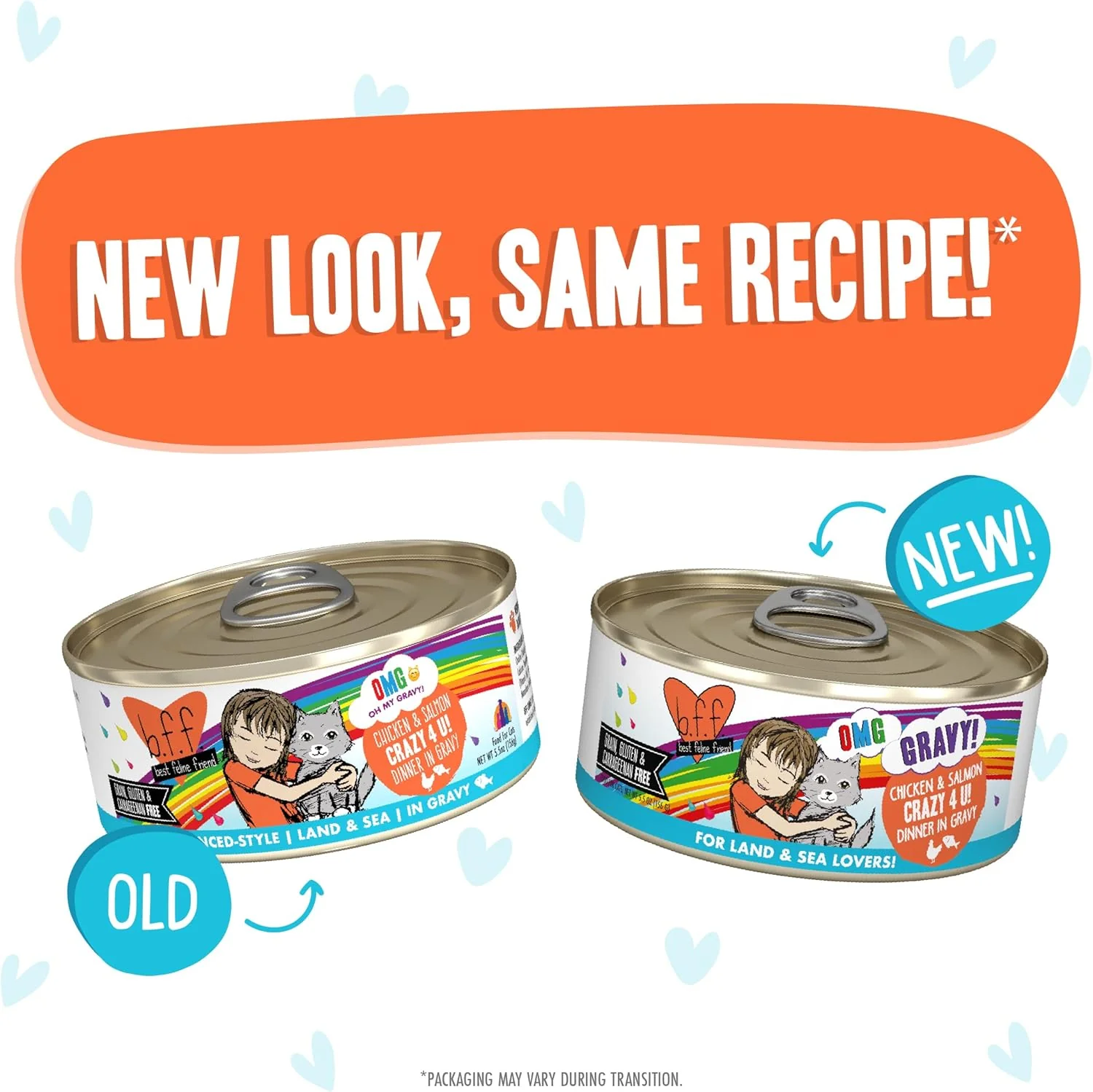 Weruva B.F.F. OMG - Best Feline Friend Oh My Gravy! Grain-Free Wet Cat Food Cans, Crazy 4 U! Chicken & Salmon (Pack of 8) - Image 4