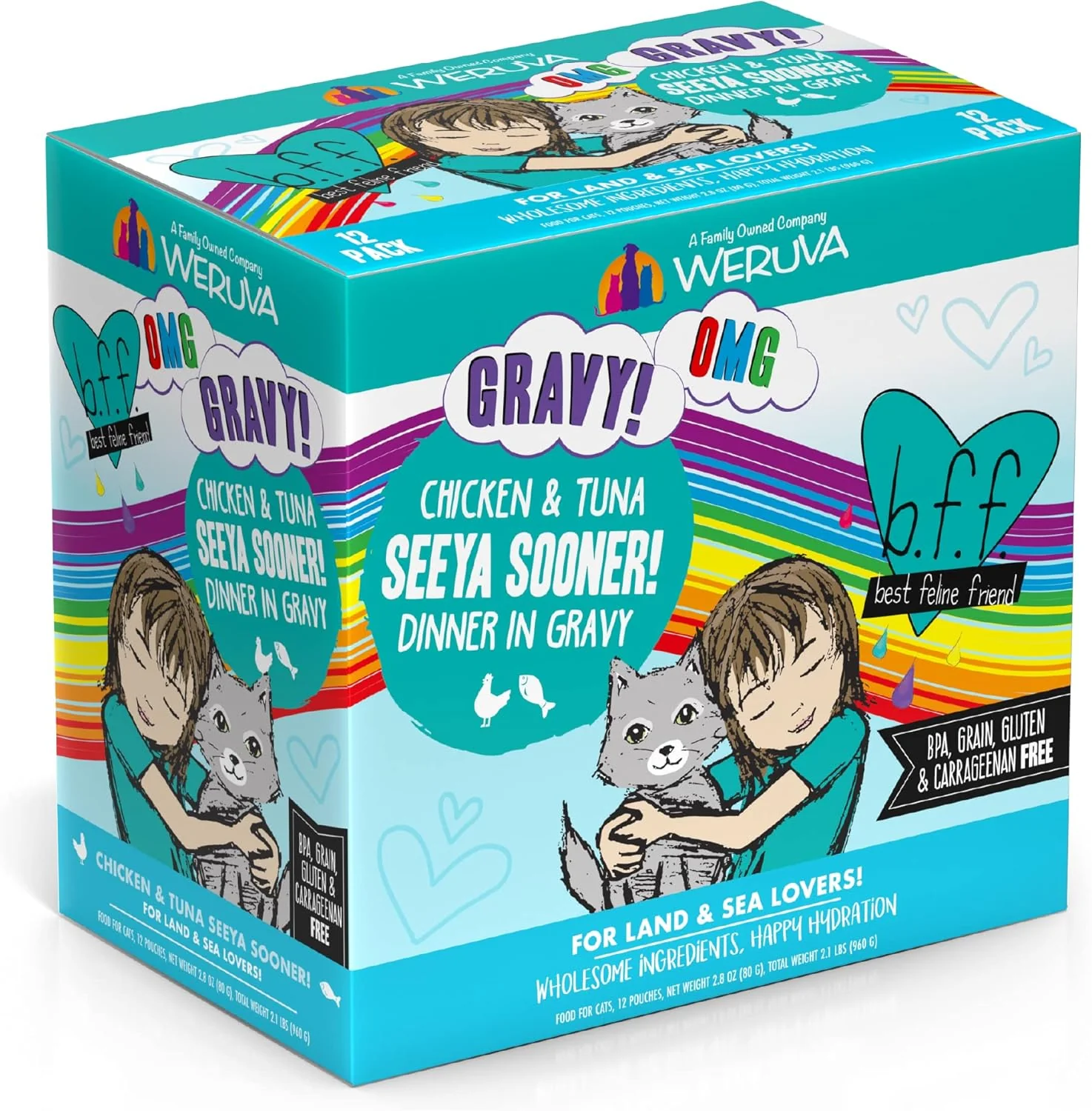 Weruva B.F.F. OMG - Best Feline Friend Oh My Gravy!, Seeya Sooner! with Chicken & Tuna in Gravy Cat Food - Image 3