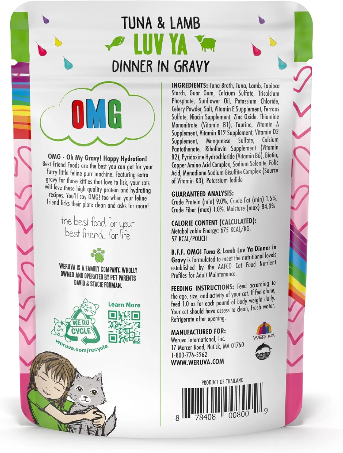 Weruva B.F.F. OMG - Best Feline Friend Oh My Gravy!, Tuna & Lamb Luv Ya with Tuna & Lamb in Gravy Cat Food - Image 2