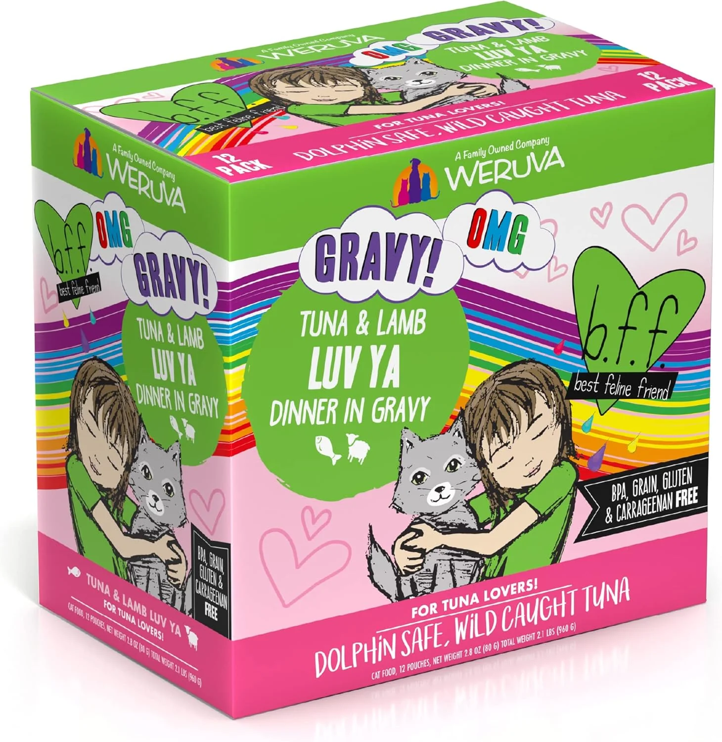 Weruva B.F.F. OMG - Best Feline Friend Oh My Gravy!, Tuna & Lamb Luv Ya with Tuna & Lamb in Gravy Cat Food - Image 3