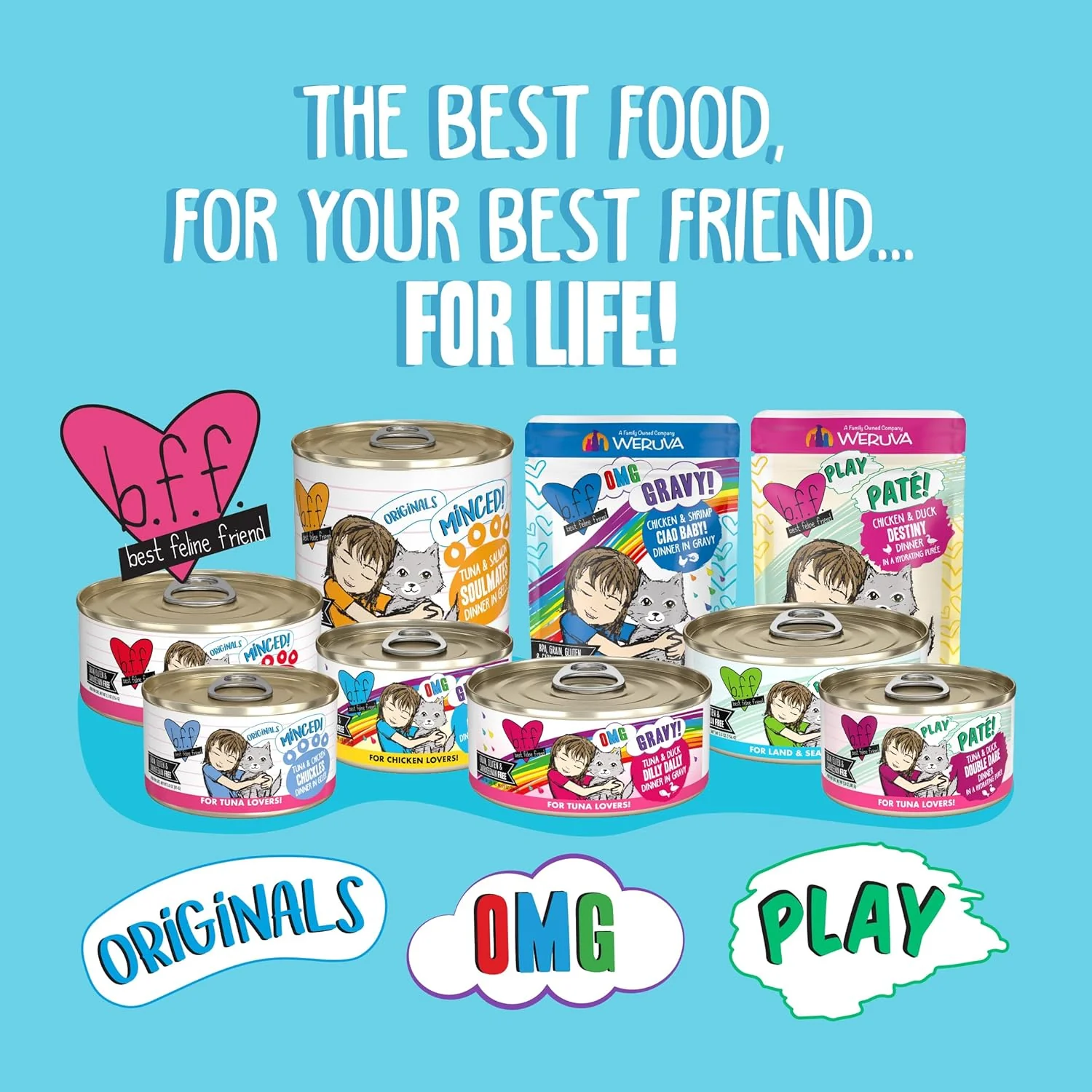 Weruva B.F.F. OMG - Best Feline Friend Oh My Gravy!, Variety Pack, Potluck O' Pouches, Wet Cat Food - Image 8