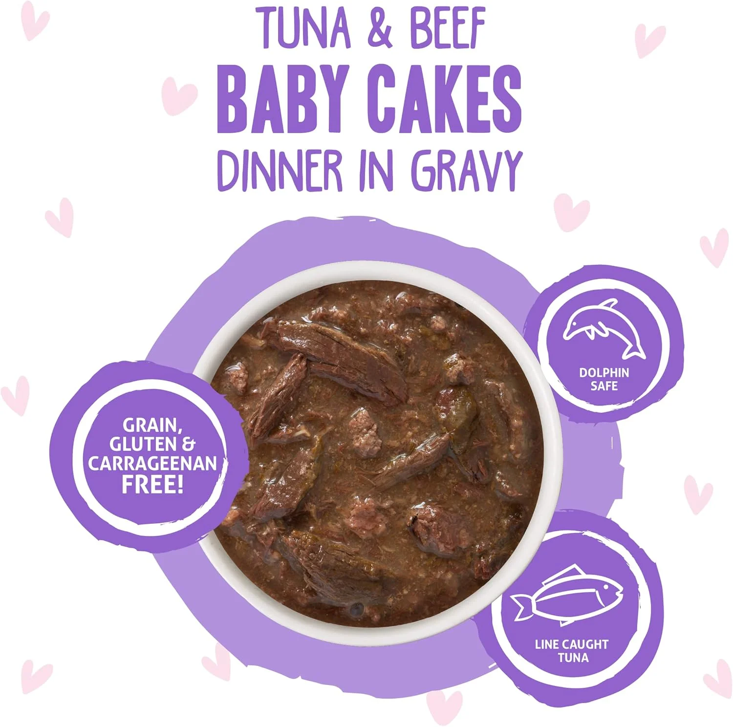 Weruva B.F.OMG - Best Feline Friend Oh My Gravy!, Tuna & Beef Baby Cakes with Tuna & Beef in Gravy Cat Food - Image 4