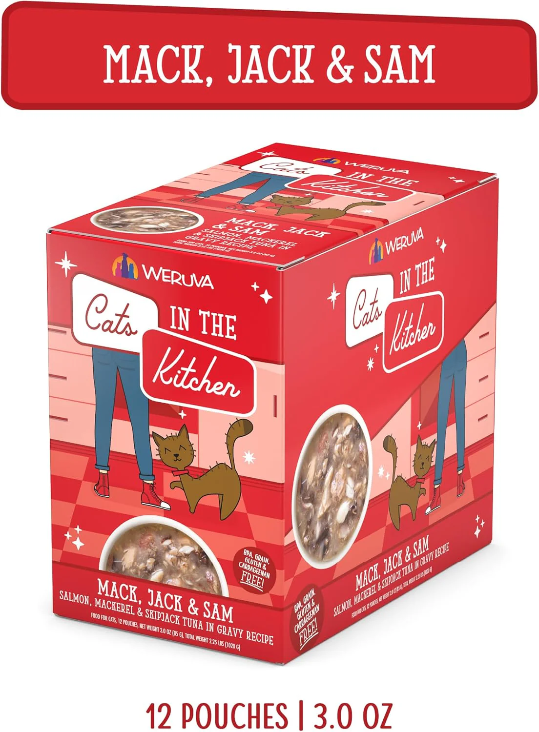 Weruva Cats in The Kitchen Mack, Jack & Sam with Mackerel, Skipjack & Salmon in Gravy Cat Food - Image 3