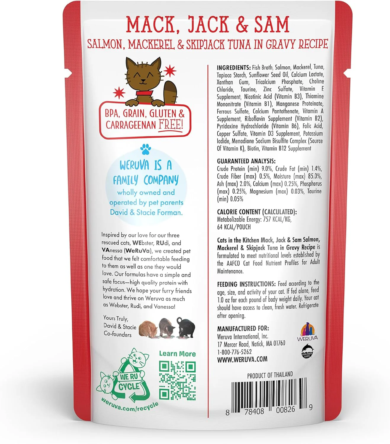 Weruva Cats in The Kitchen Mack, Jack & Sam with Mackerel, Skipjack & Salmon in Gravy Cat Food - Image 4