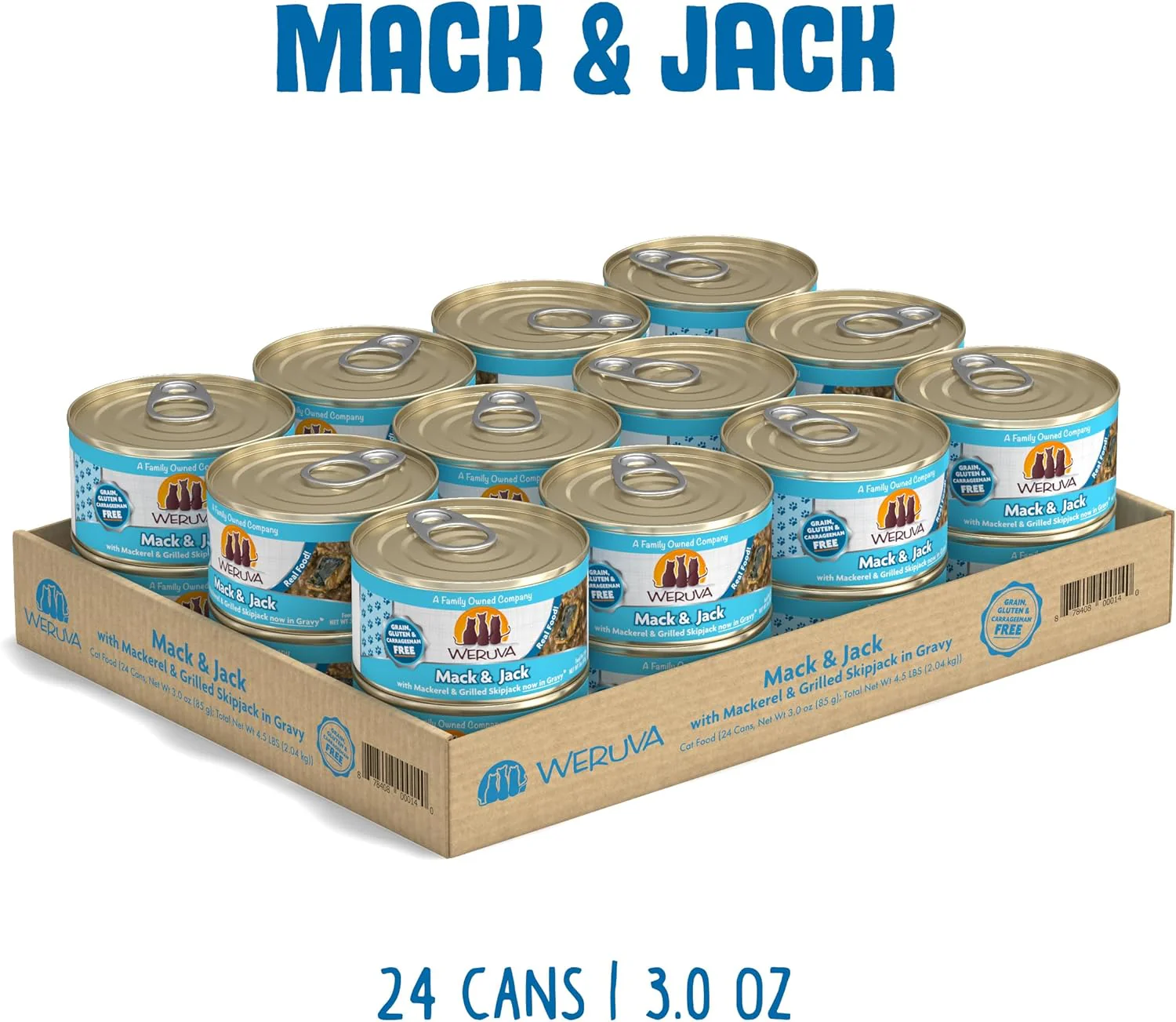 Weruva Classic Cat Food, Mack & Jack with Mackerel & Grilled Skipjack in Gravy (Pack of 24) - Image 2