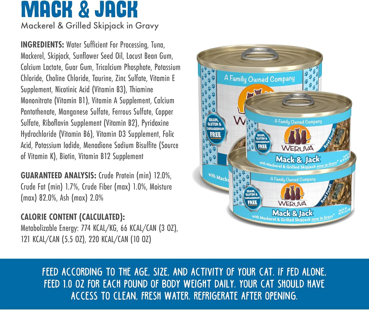 Weruva Classic Cat Food, Mack & Jack with Mackerel & Grilled Skipjack in Gravy (Pack of 24) - Image 5