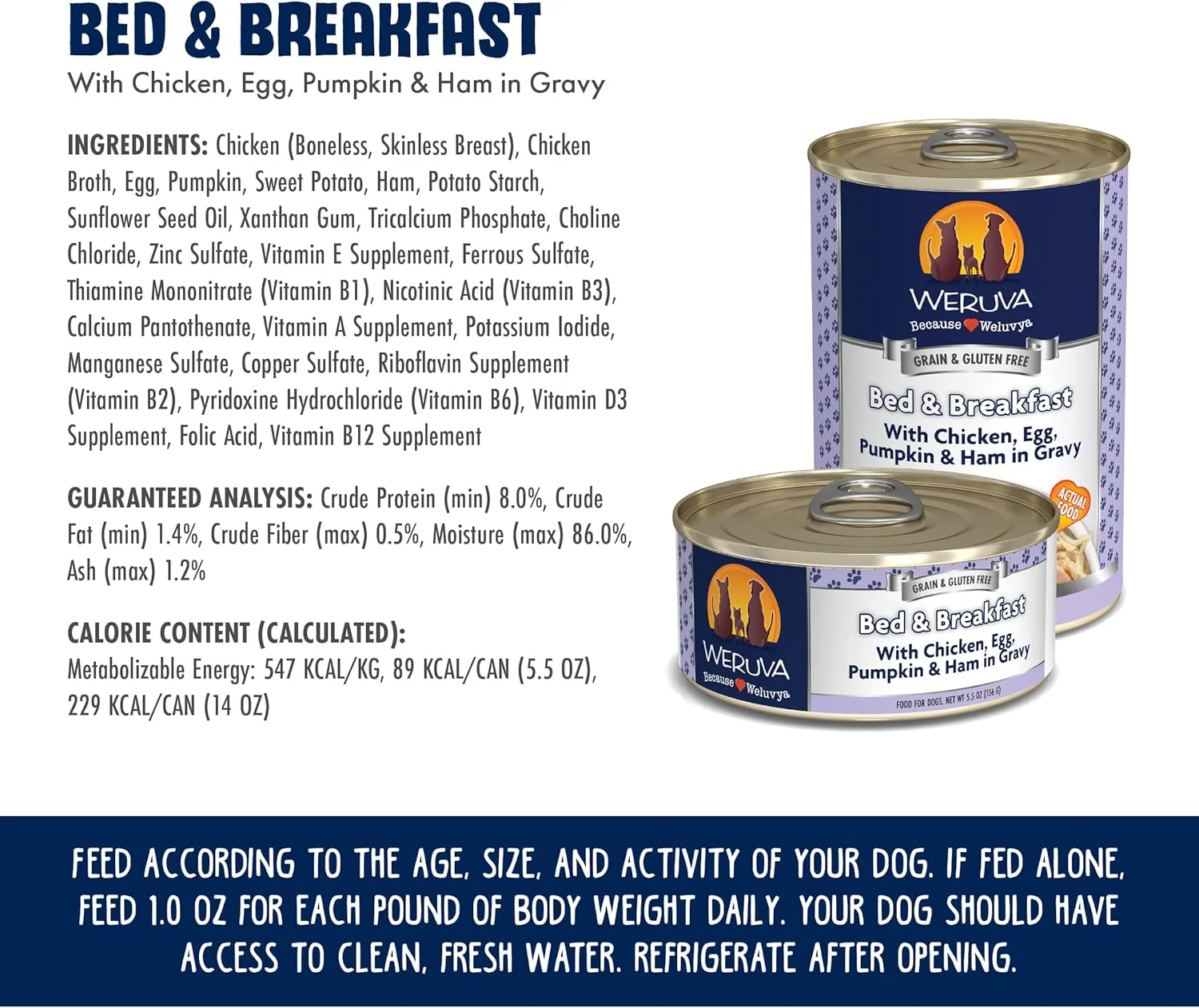 Weruva Classic Dog Food, Bed & Breakfast with Chicken, Egg, Pumpkin & Ham in Gravy - Image 5