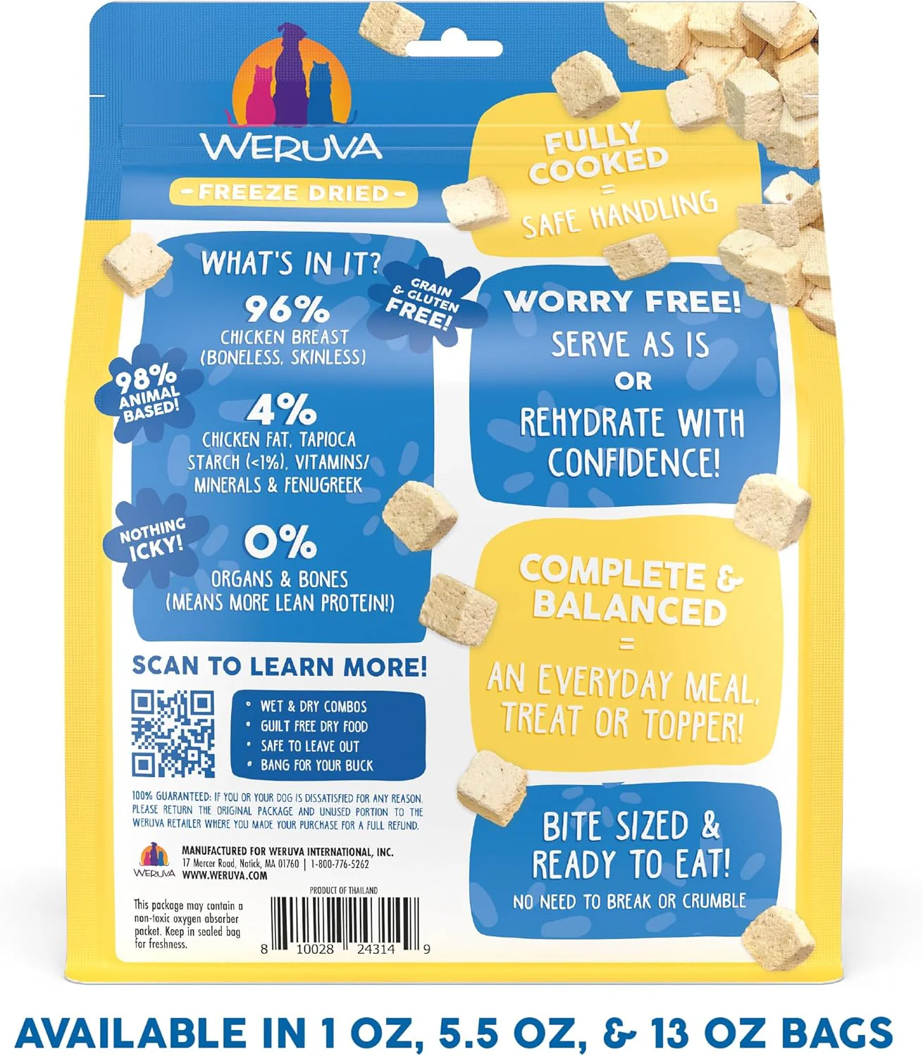 Weruva Dog Freeze Dried, Paw Lickin' Chicken with Chicken Breast, 13oz Bag - Image 2