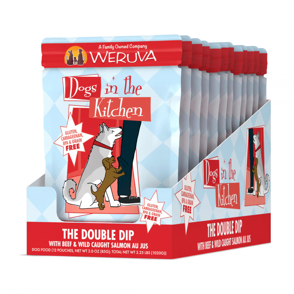 Weruva Dogs in the Kitchen The Double Dip Grain Free Beef & Salmon Dog Food Pouches - Image 4