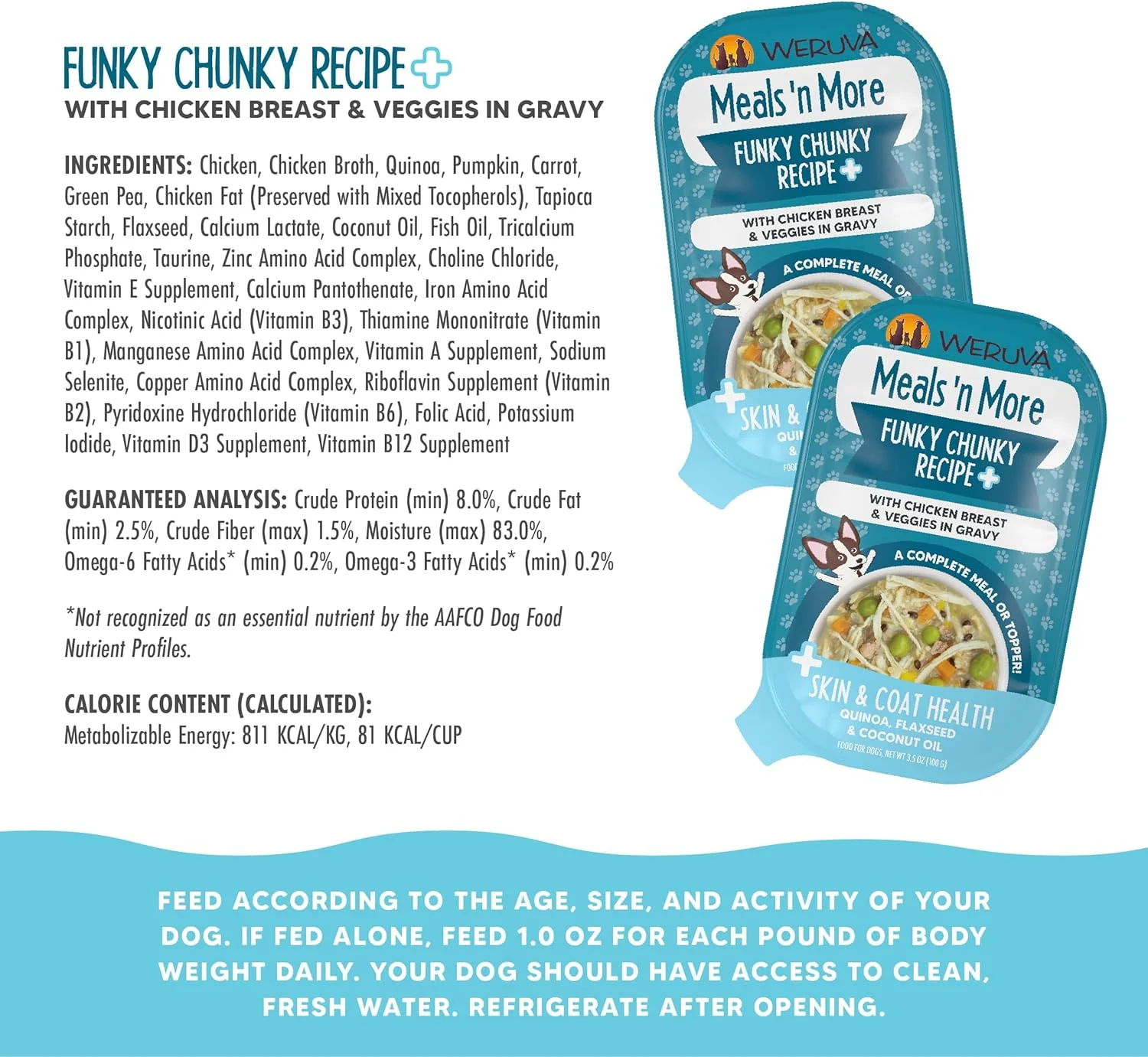 Weruva Meals 'n More Natural Wet Dog Food, Funky Chunky Plus Skin & Coat Health (Pack of 12) - Image 4