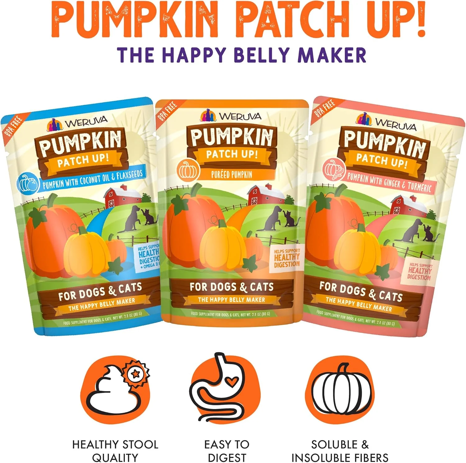 Weruva Pumpkin Patch Up! Pumpkin Pumpkin, What's Your Function? Variety Pack for Dogs & Cats,  Pouch (Pack of 12) - Image 3