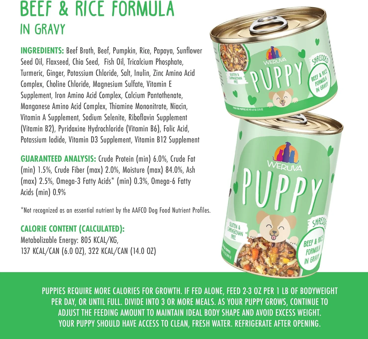 Weruva Puppy, Beef and Rice Formula in Gravy (Pack of 8) - Image 4