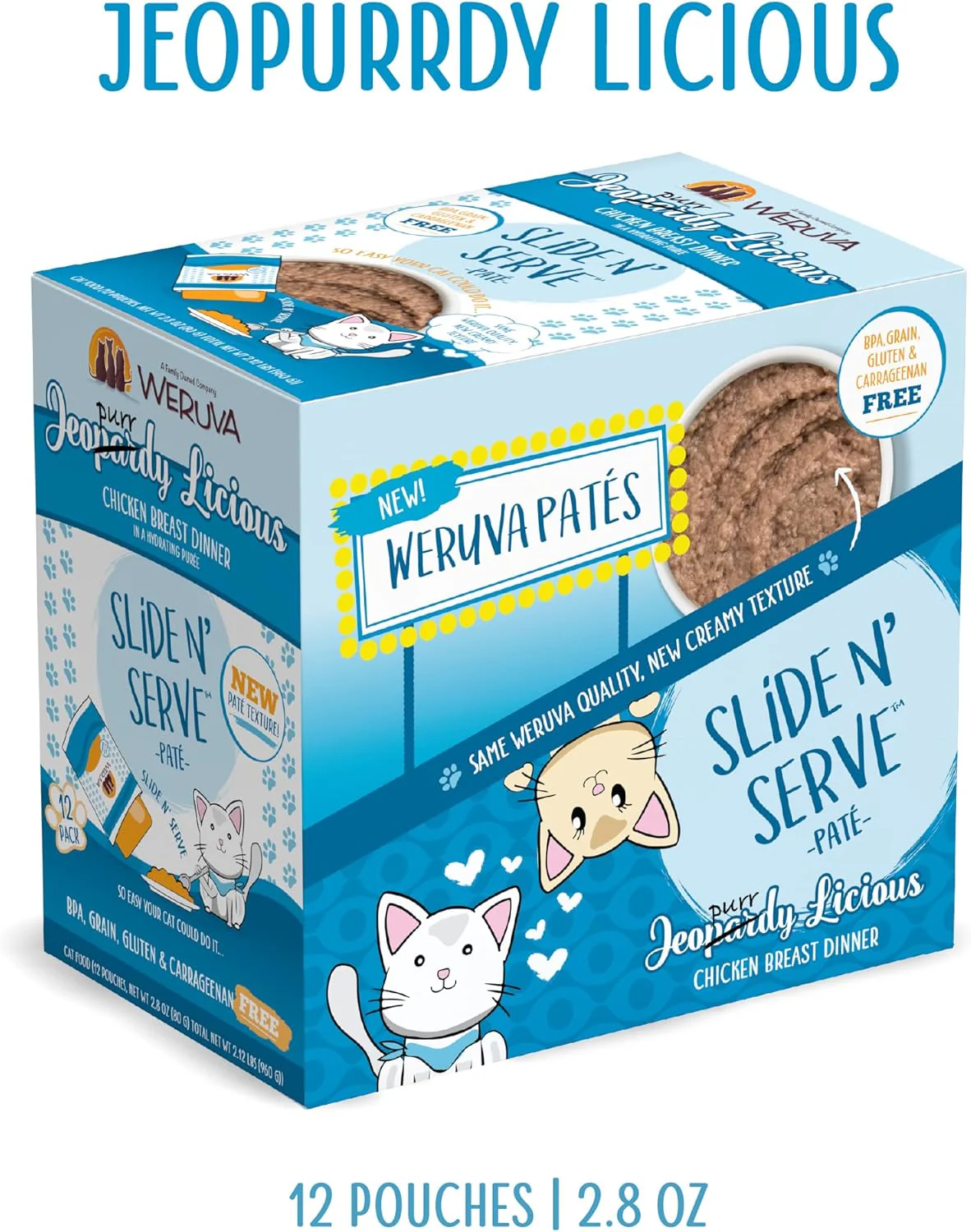 Weruva Slide N' Serve Paté Wet Cat Food, Jeopurrdy Licious Chicken Dinner (Pack of 12) - Image 2