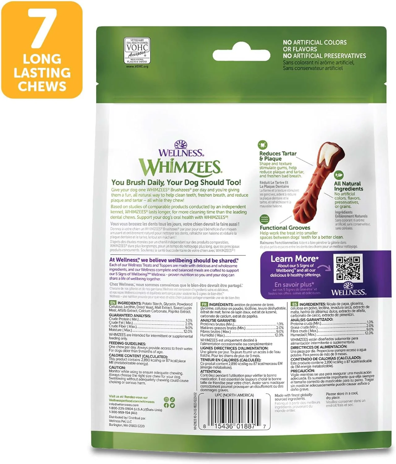 Whimzees Brushzees Dental Dog Treats for Medium Dogs (25-40 lbs) - Image 2
