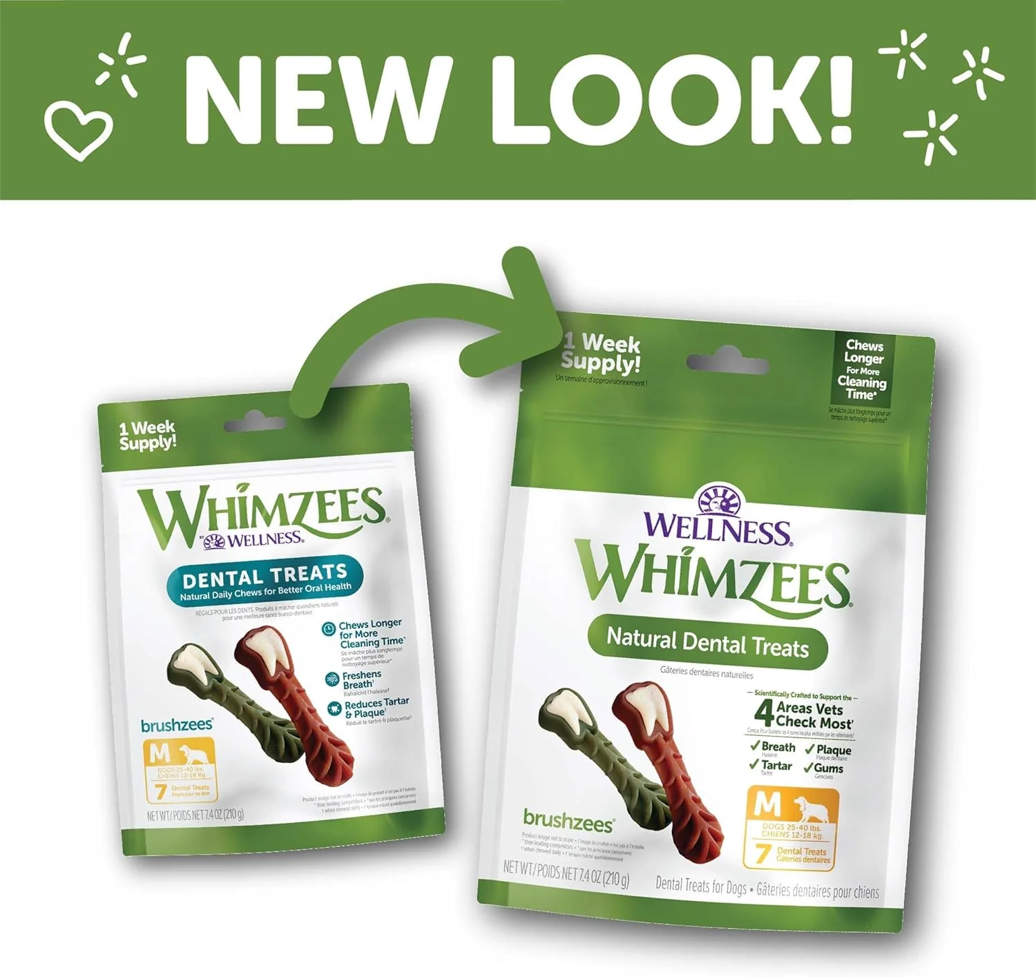 Whimzees Brushzees Dental Dog Treats for Medium Dogs (25-40 lbs) - Image 3