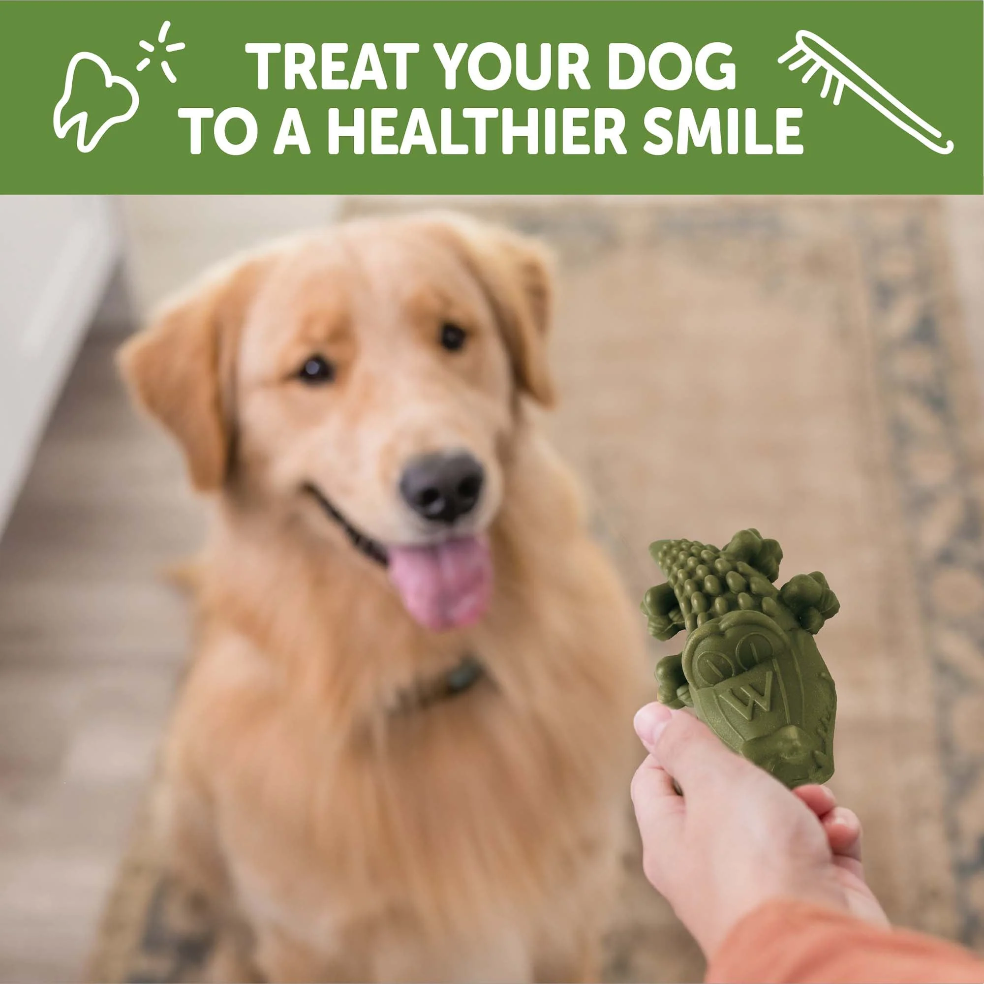 Whimzees Wellness Alligator Dog Dental Treats, Natural Chews, Large Size - Image 2