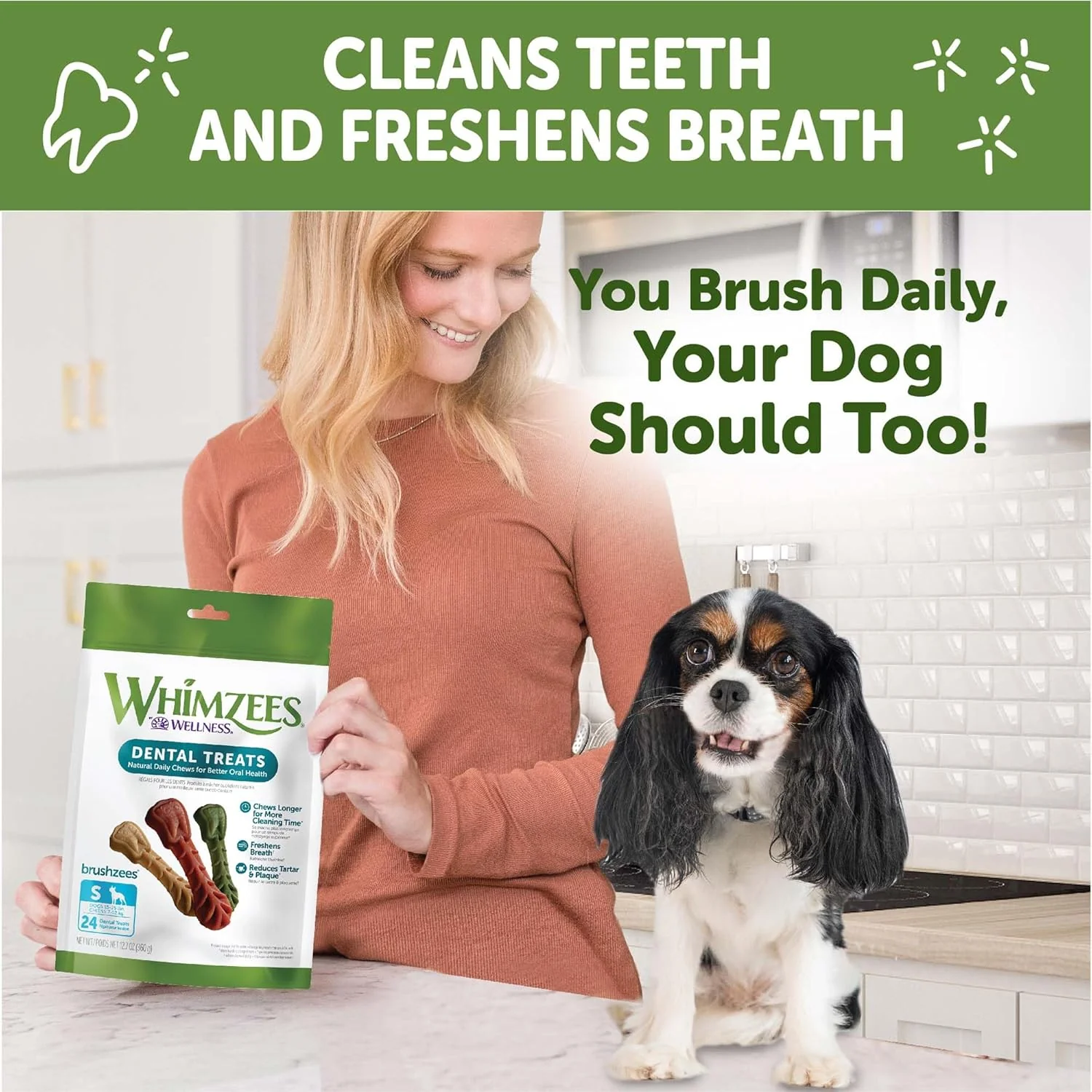 Whimzees Wellness Brushzees Dog Dental Treats, Natural Chews, Small Size Stick - Image 7