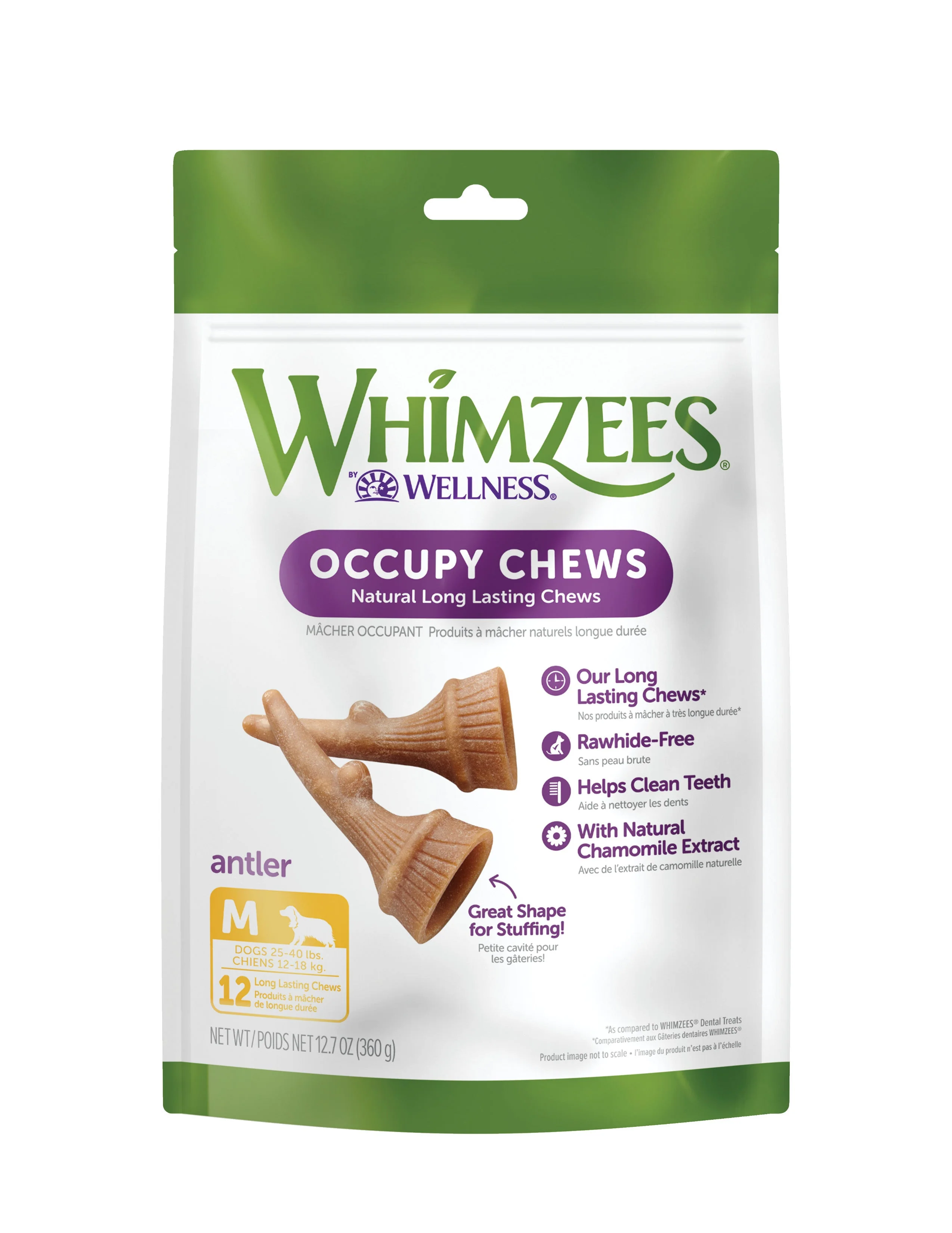 Whimzees Wellness Occupy Dog Dental Treats, Natural Chews, Medium Size