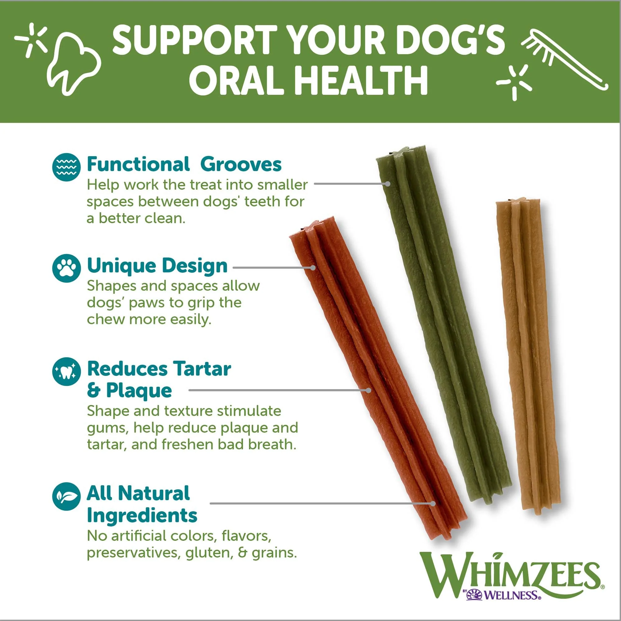 Whimzees Wellness Stix Dog Dental Treats, Natural Chews, Small Size Stick - Image 6
