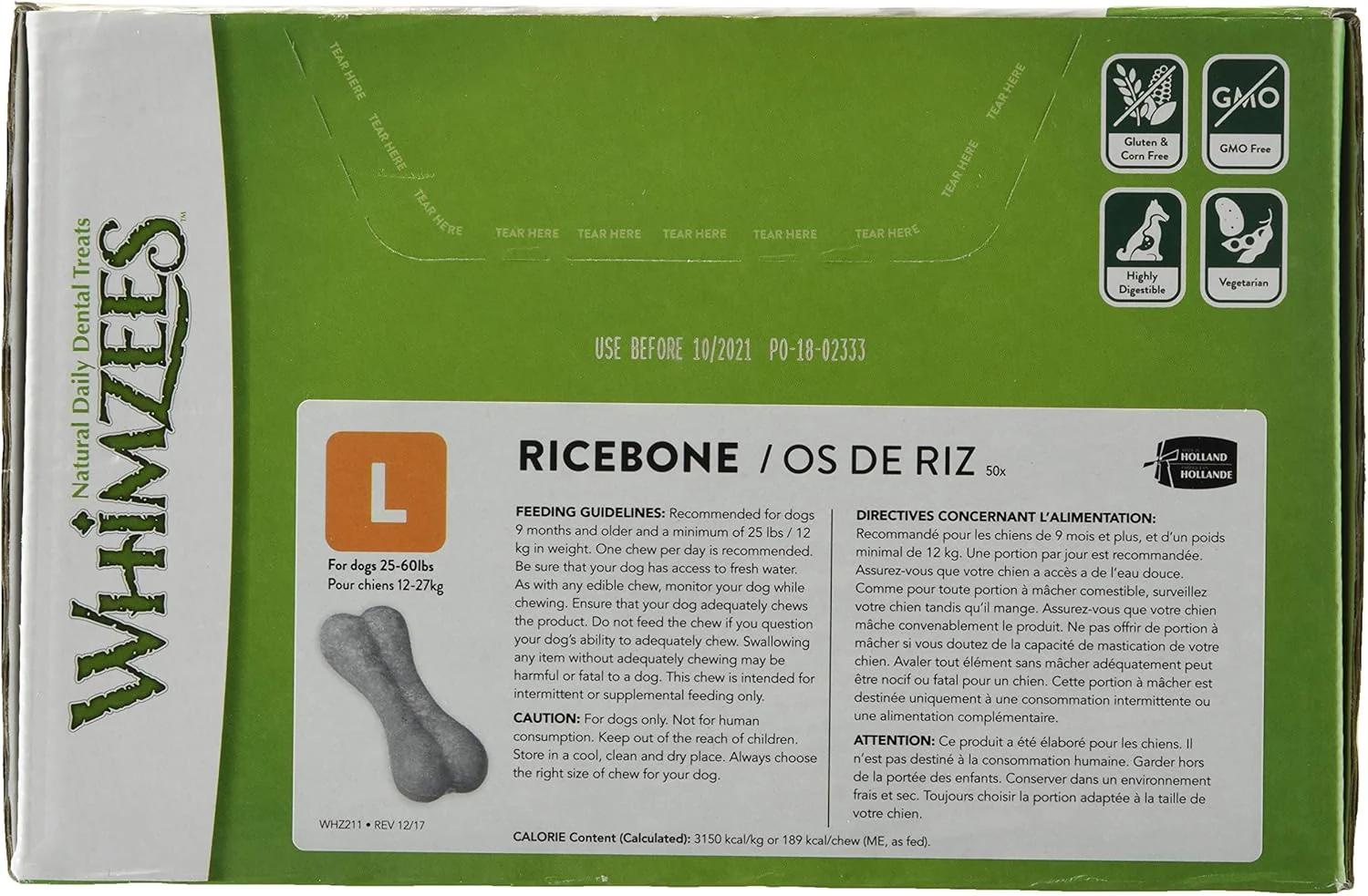 Whimzees Rice Bone Dental Treat for Pets - Image 2