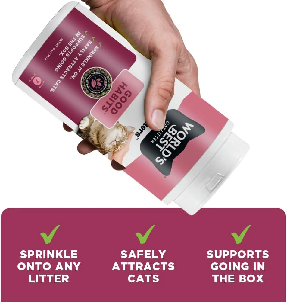 WORLD'S BEST CAT LITTER® Boosters™ Good Habits™ | Natural and Sustainable Cat Litter Additive | Attracts Your Cat to The Litter Box and Helps Avoid Accidents | Plant-Based Attractant | 18 oz Canister - Image 6