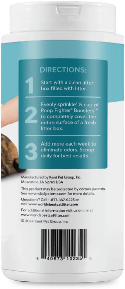 WORLD'S BEST CAT LITTER® Boosters™ Poop Fighter® | Natural and Sustainable Cat Litter Additive | Eliminates Poop, Urine, and Ammonia Odors | Botanical Blocker™ Technology | 18 oz Canister - Image 3