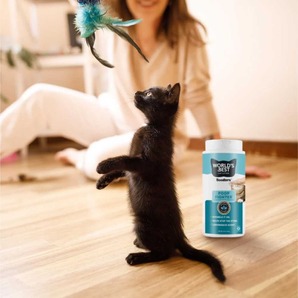 WORLD'S BEST CAT LITTER® Boosters™ Poop Fighter® | Natural and Sustainable Cat Litter Additive | Eliminates Poop, Urine, and Ammonia Odors | Botanical Blocker™ Technology | 18 oz Canister - Image 5