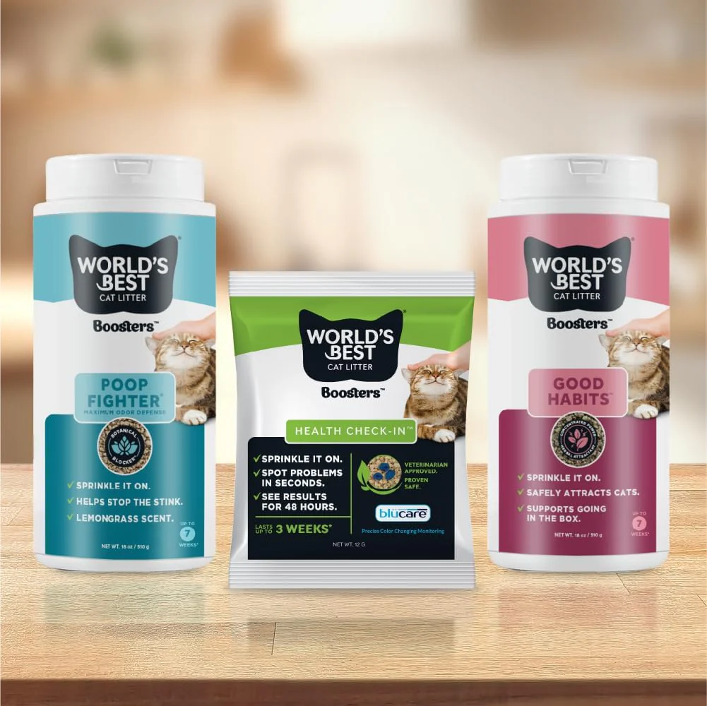 WORLD'S BEST CAT LITTER® Boosters™ Poop Fighter® | Natural and Sustainable Cat Litter Additive | Eliminates Poop, Urine, and Ammonia Odors | Botanical Blocker™ Technology | 18 oz Canister - Image 7