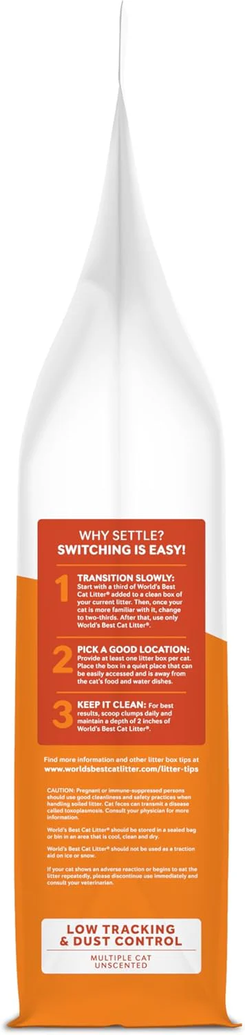 WORLD'S BEST CAT LITTER Low Tracking & Dust Control Multiple Cat Unscented 15-Pounds - Natural Ingredients, Quick Clumping, Flushable & Made in USA - Long-Lasting Odor Control & Easy Scooping - Image 6