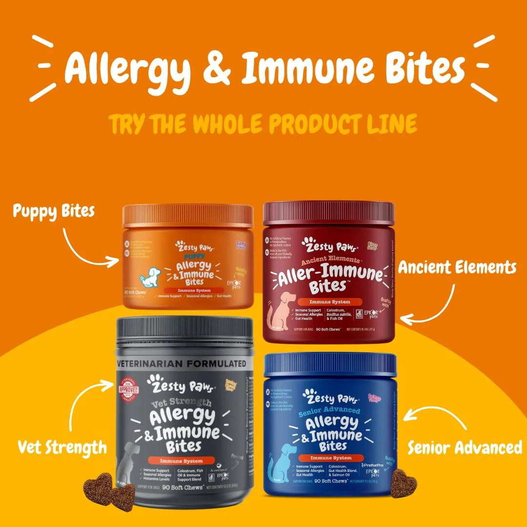 Zesty Paws Dog Allergy Relief- Dog Itching Skin Relief- Dog Probiotics for Itchy Skin and Itchy Ears- Dog Allergy Paw Relief- Dog Allergy Chews- Dog Itch Relief - Dog Skin Allergy Relief - Lamb - 90ct - Image 5