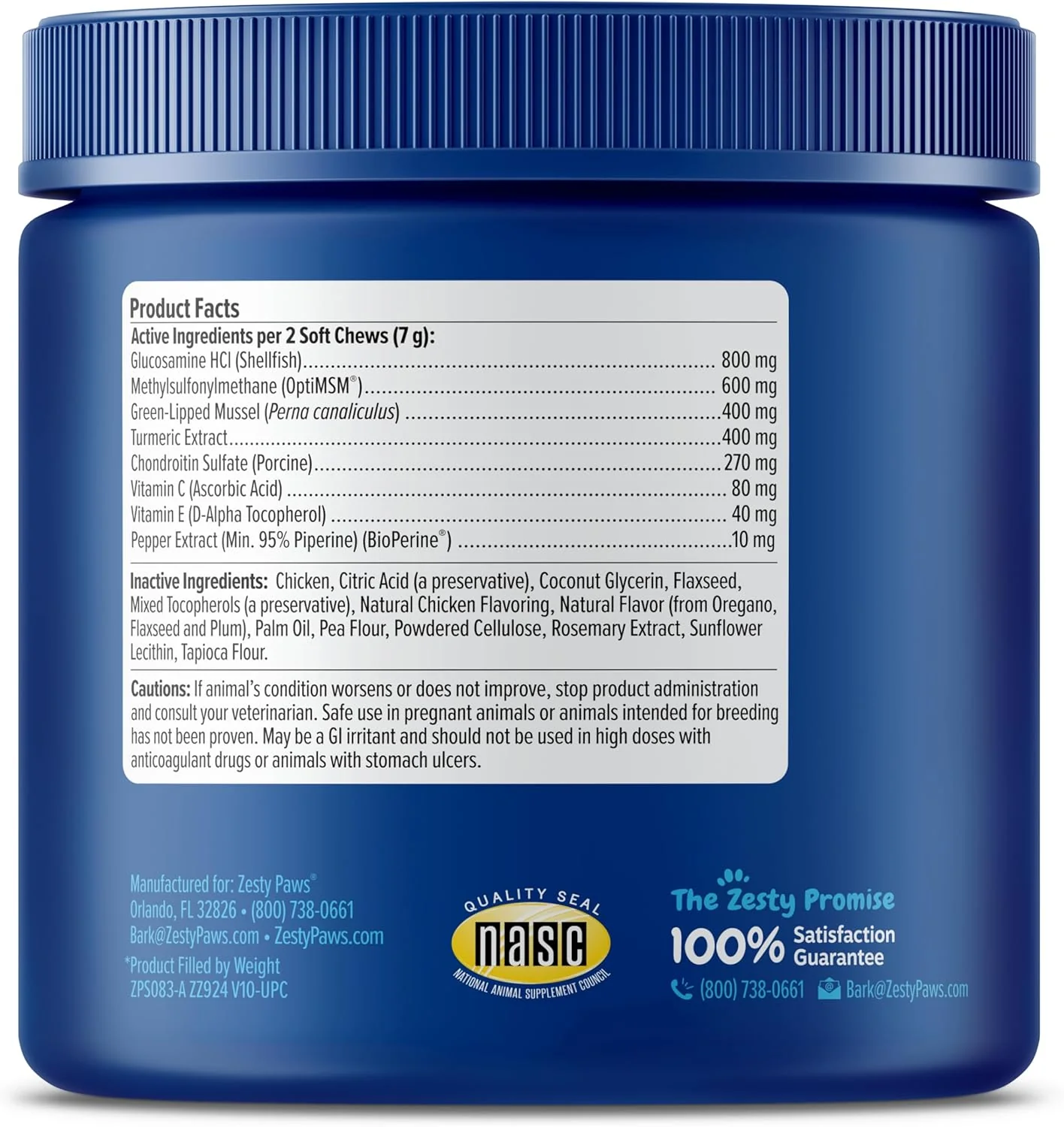 Zesty Paws Mobility Bites Joint Supplement for Dogs - Soft Chews with Glucosamine for Dogs, Chondroitin, & MSM + Vitamins C and E - Adv Chicken - 90 Count - Image 5