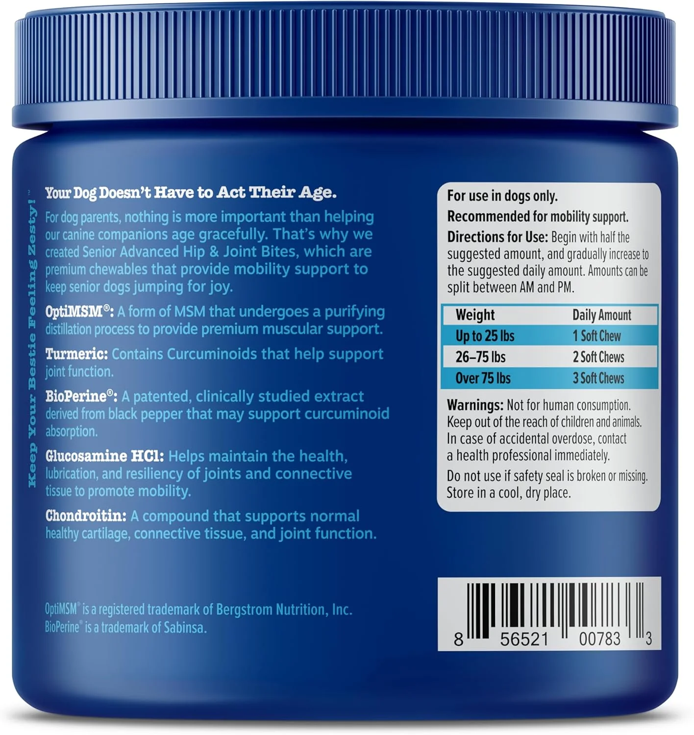 Zesty Paws Mobility Bites Joint Supplement for Dogs - Soft Chews with Glucosamine for Dogs, Chondroitin, & MSM + Vitamins C and E - Adv Chicken - 90 Count - Image 6