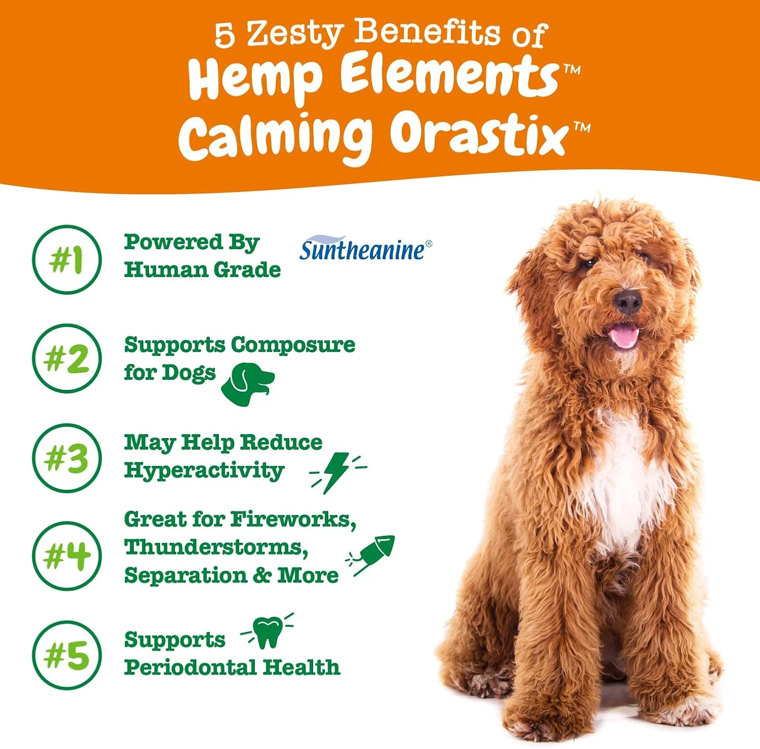 Zesty Paws OraStix for Dogs - Calming Dental Sticks for Stress with Hemp Melatonin Chamomile Dog Healthy Teeth and Gums Calm Composure for Fireworks and Thunderstorms - 12oz - Image 3