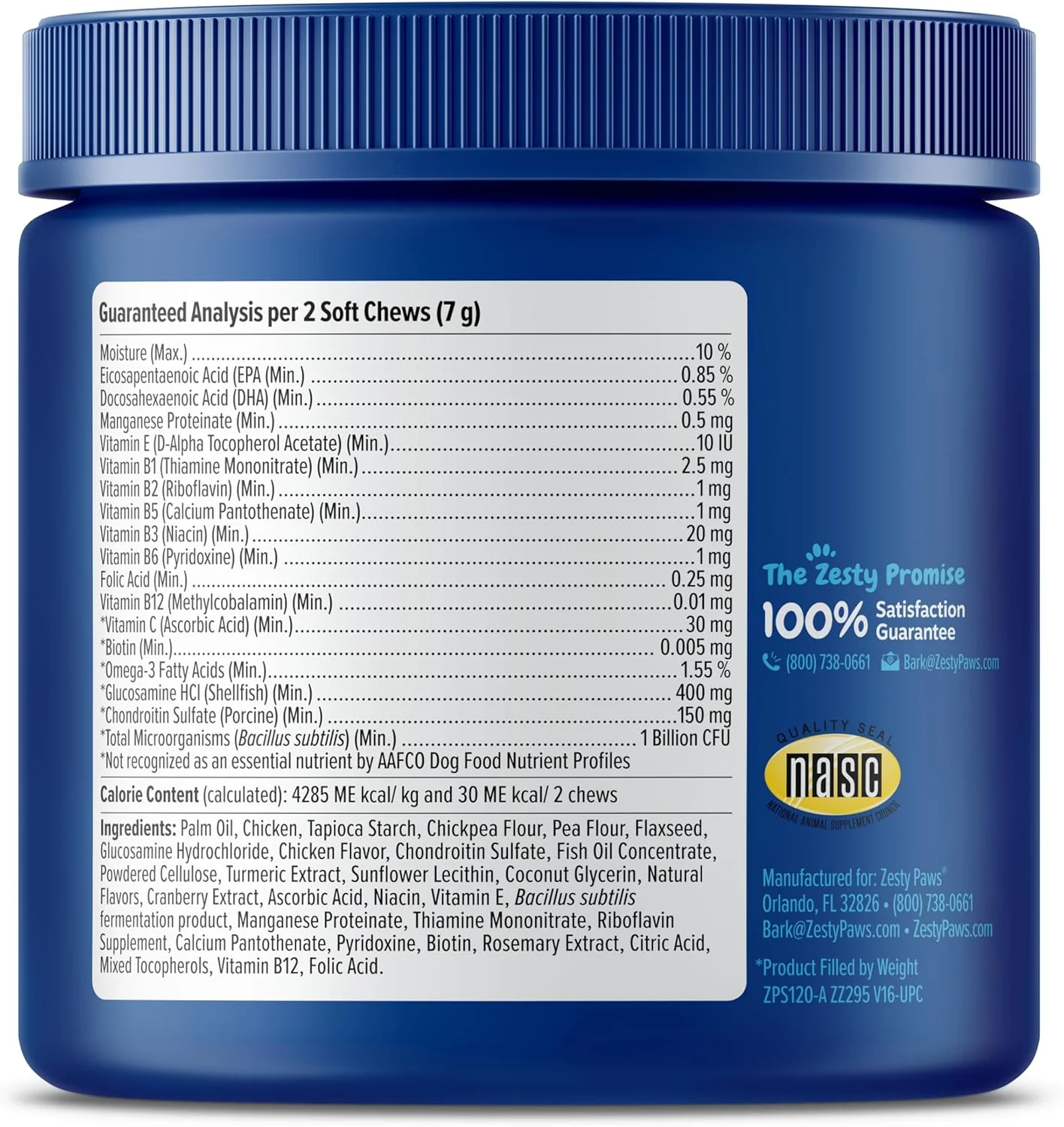 Zesty Paws Senior Dog Multivitamin Treats - Glucosamine for Dogs + Digestive Enzymes & Probiotics - Grain Free Dog Vitamins and Supplements for Skin & Coat + Immune Health Chicken - Advanced - 90ct - Image 5