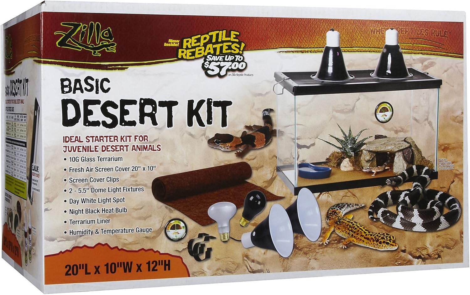 Zilla 01312 10-Gallon Basic Desert Kit, 10-Inch by 20-Inch by 12-Inch - Image 2