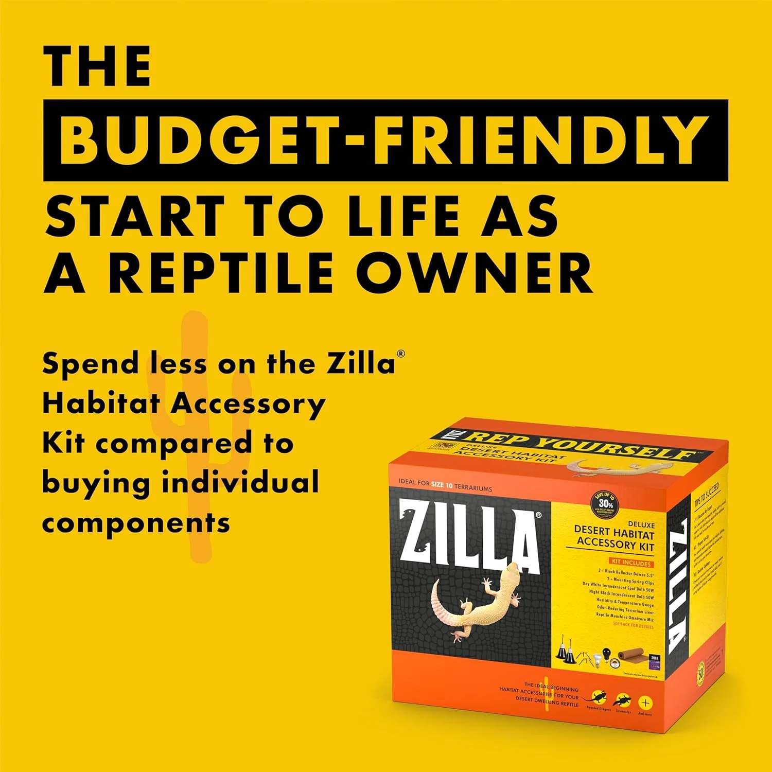 Zilla Desert Habitat Accessory Kit, Starter Kit for Reptiles, Easy Start for Desert-Dwelling Reptiles, Includes Lighting, Bedding and Food, Ideal for Size 10G Terrariums - Image 6