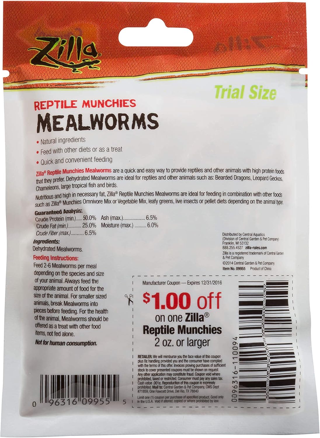 Zilla Reptile Munchies Mealworm .5 Ounces - Image 2