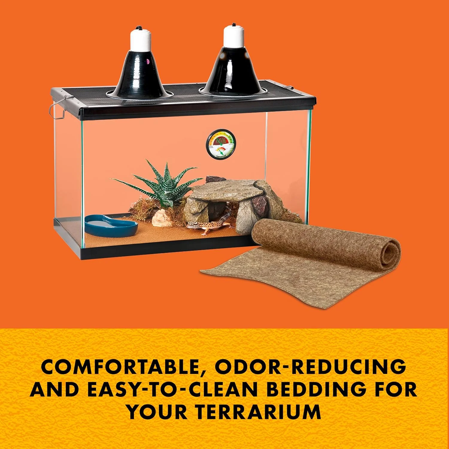 Zilla Reptile Terrarium Bedding Substrate Floor Liner, Brown - Image 3