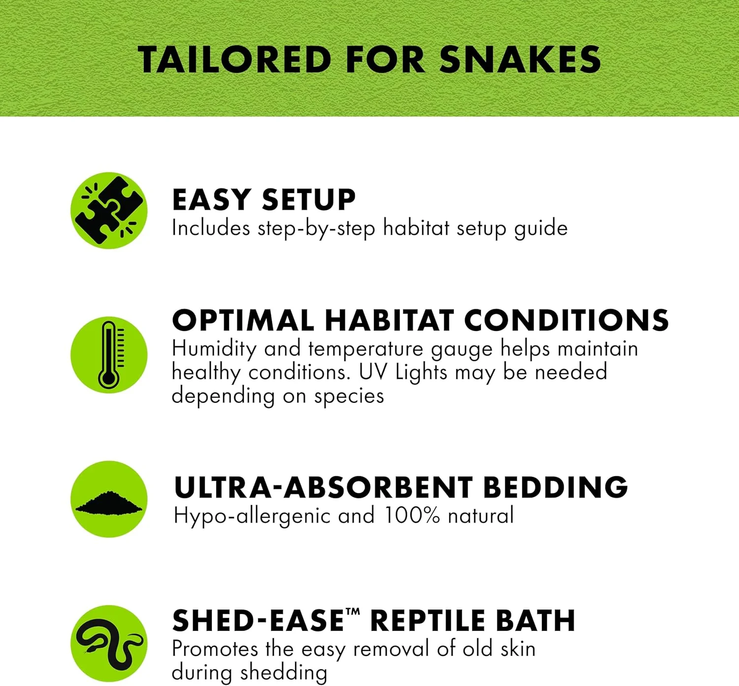 Zilla Snake Habitat Accessory Kit, Easy Starter Kit for Snakes, Includes Lighting, Bedding, Shedding Solution, Shelter and Feeding Dish, Ideal for Habitats 20L - 60BR Terrariums - Image 3
