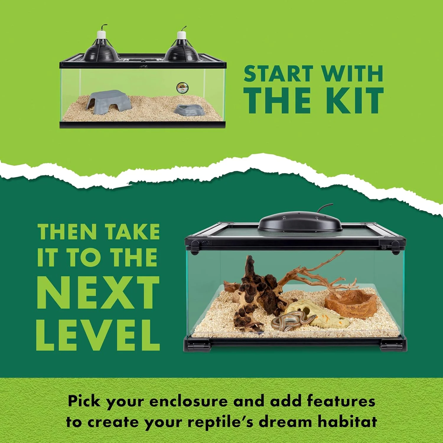 Zilla Snake Habitat Accessory Kit, Easy Starter Kit for Snakes, Includes Lighting, Bedding, Shedding Solution, Shelter and Feeding Dish, Ideal for Habitats 20L - 60BR Terrariums - Image 4