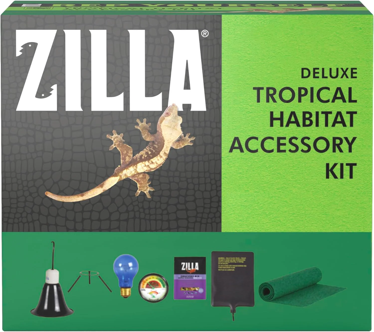Zilla Tropical Habitat Accessory Kit, Starter Kit for Reptiles, Easy Start for Tropical-Dwelling Reptiles, Includes Lighting, Heating, Bedding and Food, Ideal for Size 10G Terrariums - Image 5