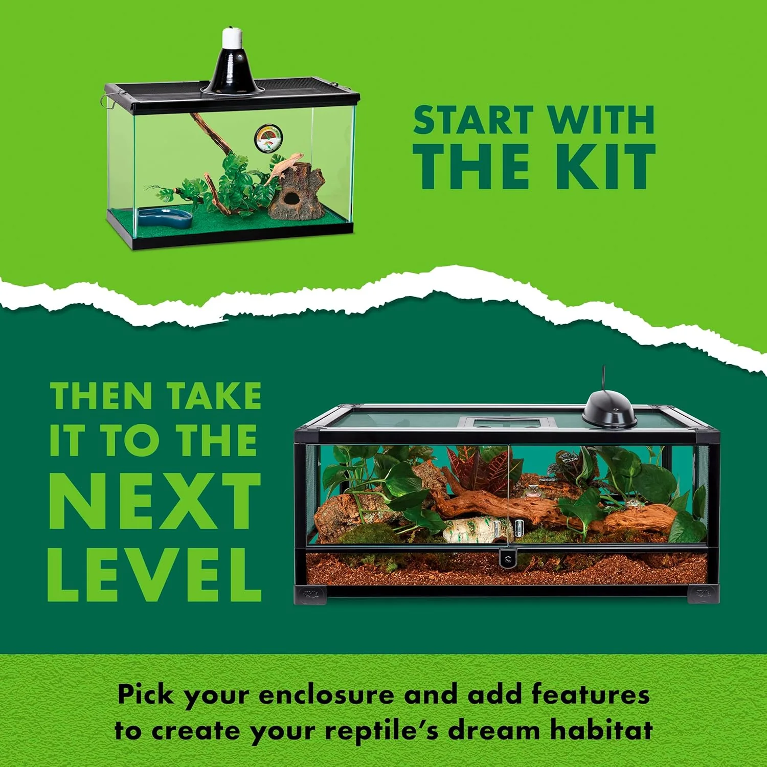 Zilla Tropical Habitat Accessory Kit, Starter Kit for Reptiles, Easy Start for Tropical-Dwelling Reptiles, Includes Lighting, Heating, Bedding and Food, Ideal for Size 10G Terrariums - Image 8