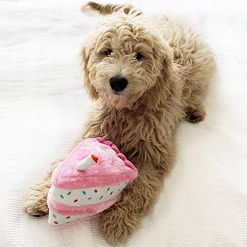 ZippyPaws Birthday Gifts for Dogs - Pink Birthday Cake Slice, Plush Squeaky Dog Toy, Dog Birthday Party Supplies for Boys & Girls - Image 2