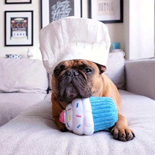 ZippyPaws Blue Cupcake Plush Dog Toy, Soft & Cuddly- Blue - Image 2