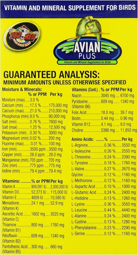 Zoo Med Laboratories Bzma374 Avian Plus Bird Vitamins, 4 oz - Image 5
