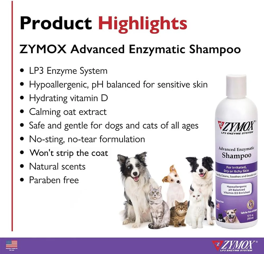 ZYMOX Advanced Enzymatic Shampoo - for Pets & Animals of All Ages: Cleans, Refreshes, Hydrates & Nourishes Dry Skin & Coat - Image 3