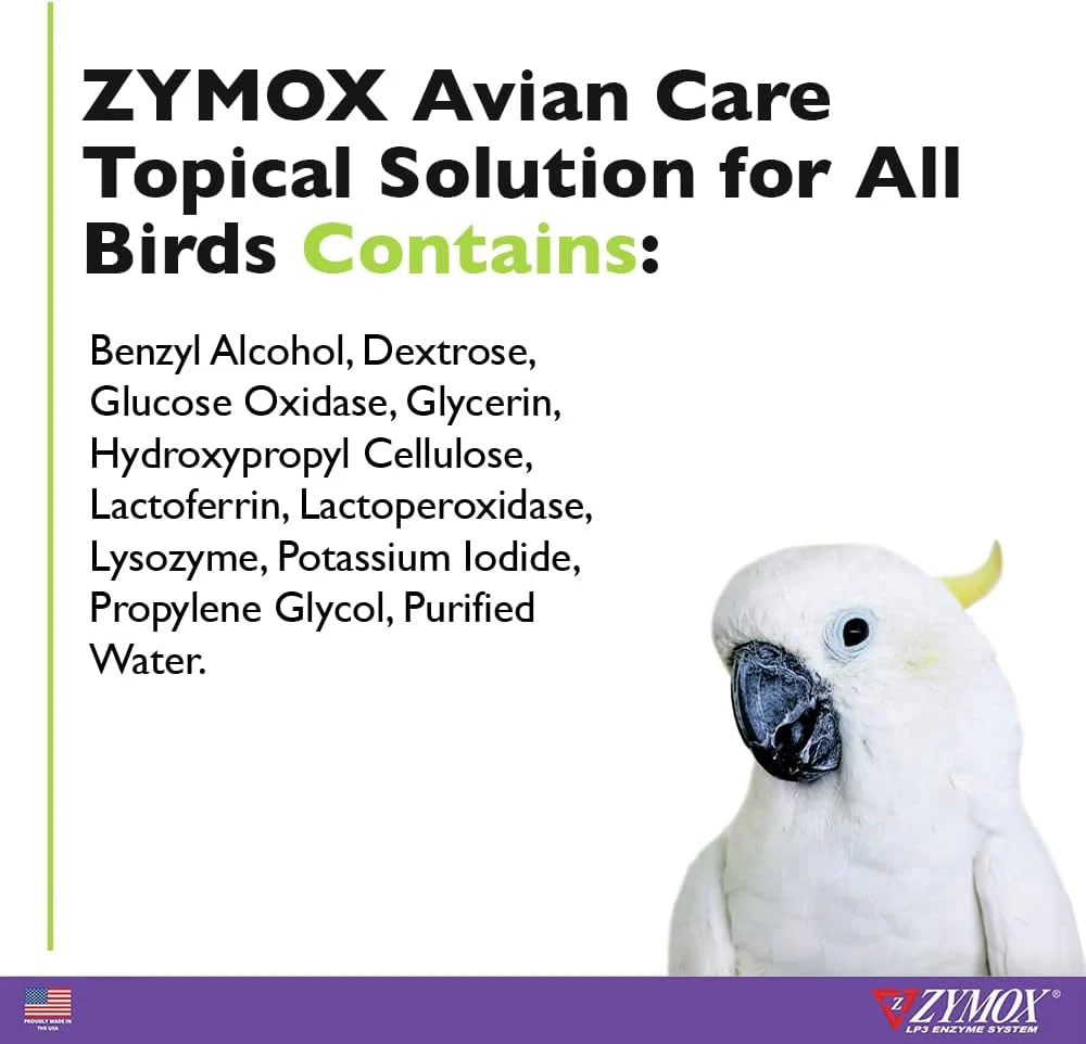 ZYMOX Avian Care Topical Solution w/o Hydrocortisone - 1.25 oz - Image 3